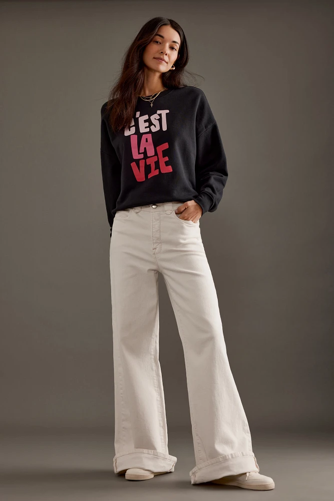 Jordan Nickson x Anthropologie C'est La Vie Graphic Sweatshirt