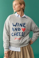 Jordan Nickson x Anthropologie Wine and Cheese Graphic Sweatshirt