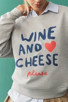 Jordan Nickson x Anthropologie Wine and Cheese Graphic Sweatshirt