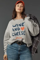 Jordan Nickson x Anthropologie Wine and Cheese Graphic Sweatshirt