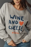 Jordan Nickson x Anthropologie Wine and Cheese Graphic Sweatshirt