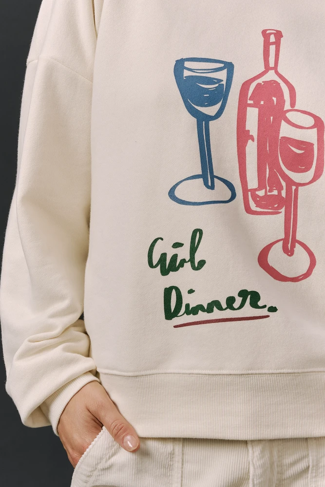 Jordan Nickson x Anthropologie Girl Dinner Graphic Sweatshirt