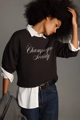 Maeve Champagne Society Graphic Sweatshirt