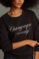 Maeve Champagne Society Graphic Sweatshirt