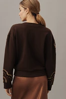 Ollari Embellished Pullover Sweatshirt