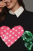 Essentiel Antwerp Hacoeur Heart Sequin Sweatshirt