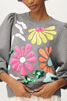 Essentiel Antwerp Hun Sequin Flower Sweatshirt