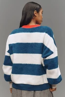 Maeve Cotton Sherpa Fleece Stripe Sweater