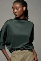 By Anthropologie Mock-Neck Three-Quarter Top