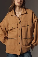 Pilcro Cotton Microfleece Button-Front Jacket