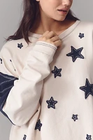 Pilcro Star Patch Oversized Sweatshirt