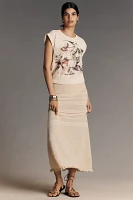 By Anthropologie Floral Appliqué Muscle Tank