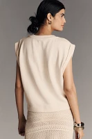 By Anthropologie Floral Appliqué Muscle Tank