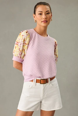 Porridge Puff-Sleeve Pullover Top