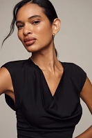 Porridge Short-Sleeve Cowl-Neck Back-Cutout Top