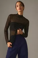 Eva Franco Starlight Long-Sleeve Sheer Tunic