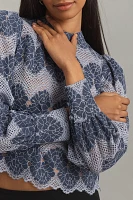 DOLAN Mock-Neck Lace Blouse