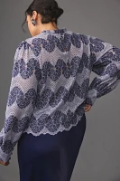 DOLAN Mock-Neck Lace Blouse