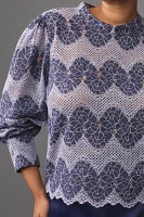 DOLAN Mock-Neck Lace Blouse