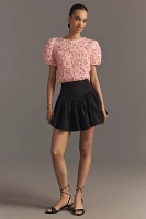Dolan Left Coast Puff-Sleeve 3D Floral Top
