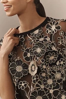 Dolan Left Coast Flower Appliqué Sheer Tee