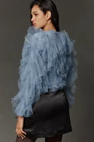 Dolan Left Coast Mesh Ruffle Blouse