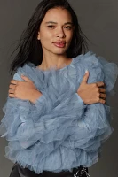 Dolan Left Coast Mesh Ruffle Blouse