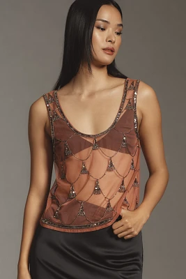 Mahila Beaded Sheer Tank