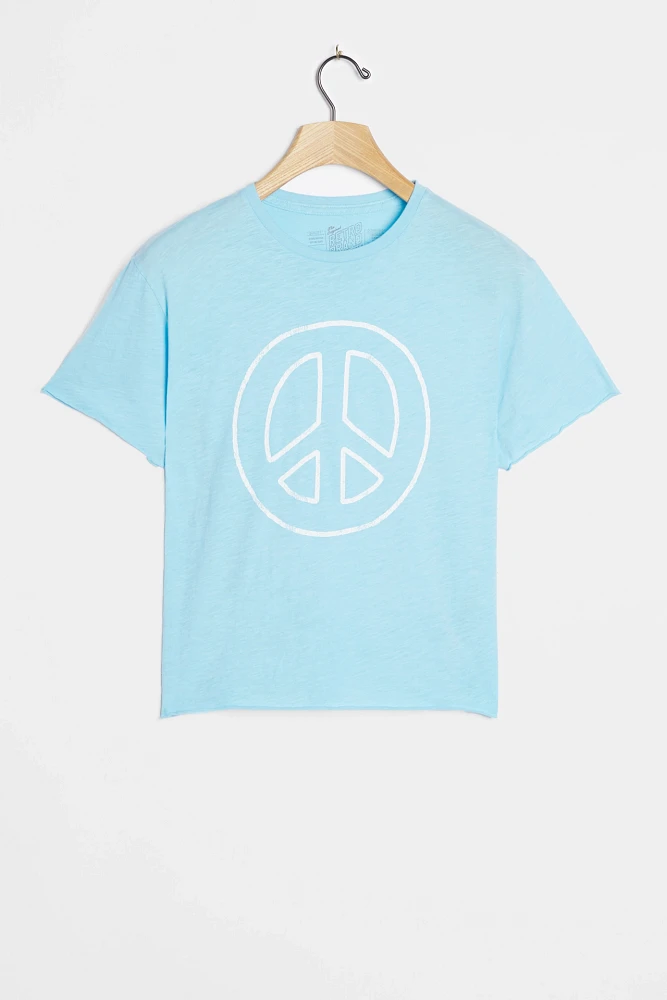 Peace Sign Cropped Graphic Tee