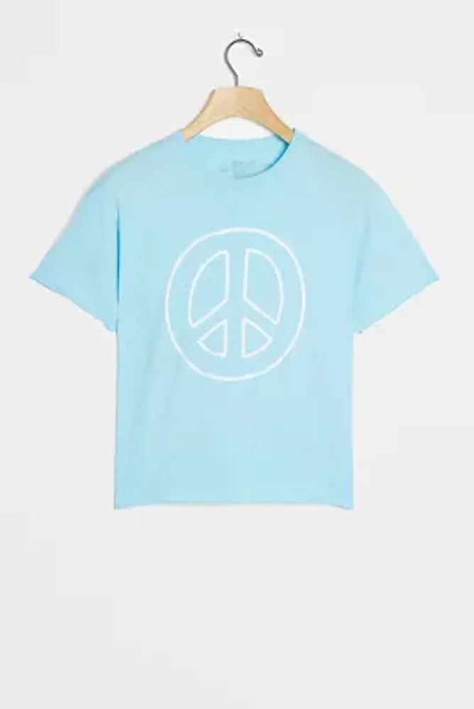 Peace Sign Cropped Graphic Tee