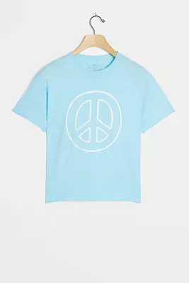 Peace Sign Cropped Graphic Tee