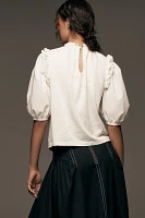 Nation LTD Roya High-Neck Ruched Blouse