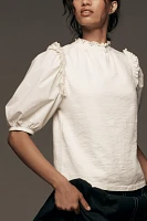 Nation LTD Roya High-Neck Ruched Blouse