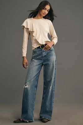 Nation LTD Farrah Asymmetrical Ruffle Top