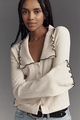 Nation LTD Daisy Oversized Collar Button-Front Top