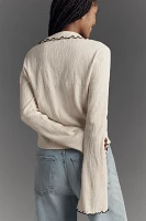 Nation LTD Daisy Oversized Collar Button-Front Top