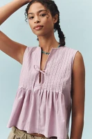 Nation Los Angeles Ali Sleeveless Tie-Front Top