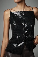 Sunday Brooklyn Square-Neck Sequin Tank