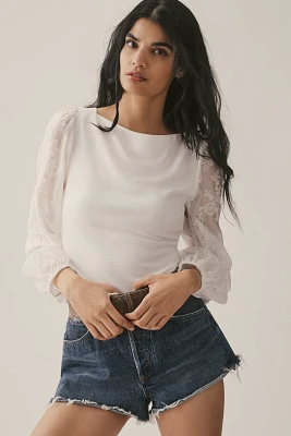 Sunday Brooklyn Lace-Sleeve Blouse