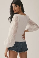 Sunday Brooklyn Lace-Sleeve Blouse