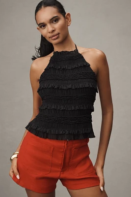 Sunday Brooklyn Ruffle Halter Tank Top