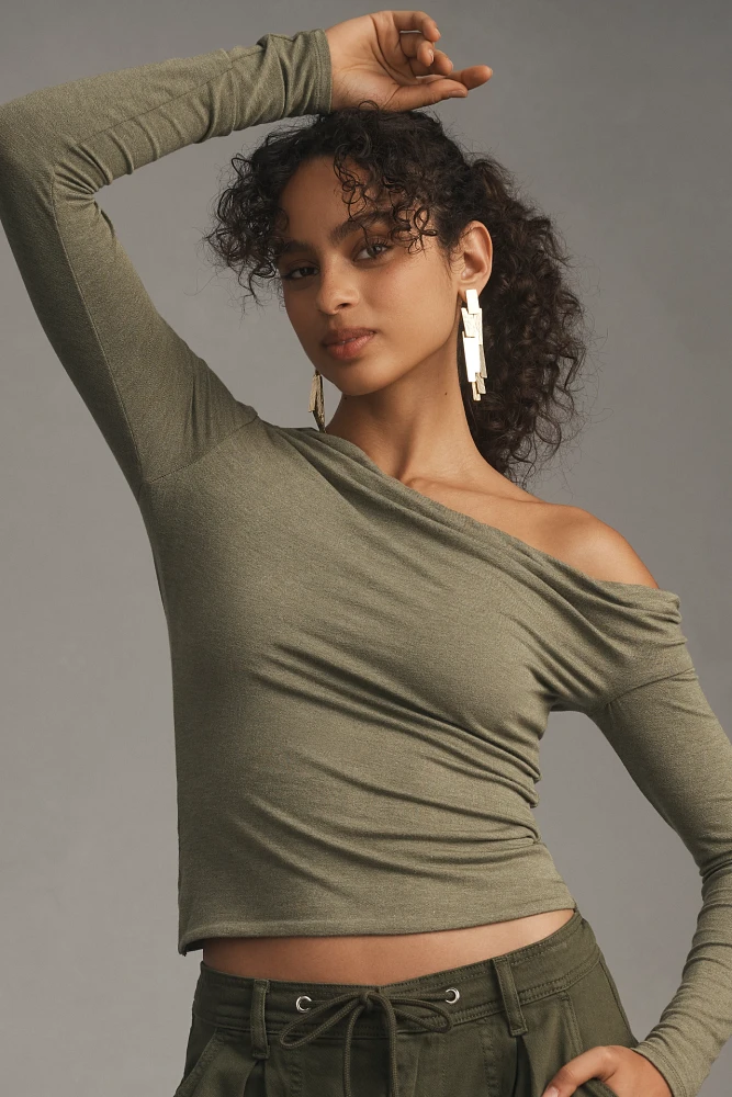 AFRM Bria Cold-Shoulder Long-Sleeve Top