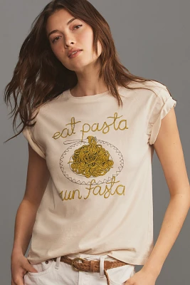 Letluv Eat Pasta Run Fasta Graphic Tee