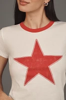 Letluv Star Short-Sleeve Ringer Crew-Neck Tee