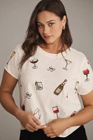 By Anthropologie Cheers Embroidered Tee