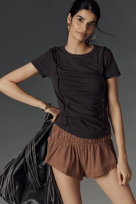 Pilcro Smocked-Front Tee