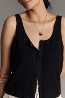 Pilcro Scoop-Neck Button-Front Tank