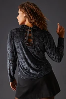 By Anthropologie Sheer Velvet Burnout Top