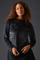 By Anthropologie Sheer Velvet Burnout Top