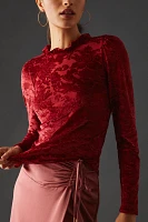 By Anthropologie Sheer Velvet Burnout Top